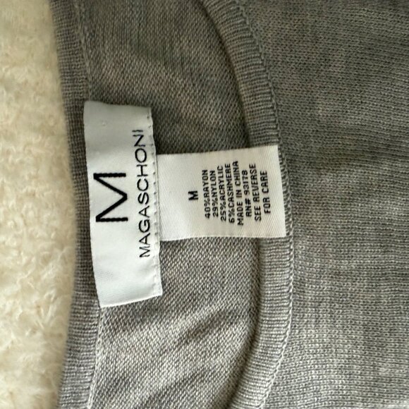 Magaschoni Womens Gray Leopard Star Print Sweater M - Picture 3 of 7